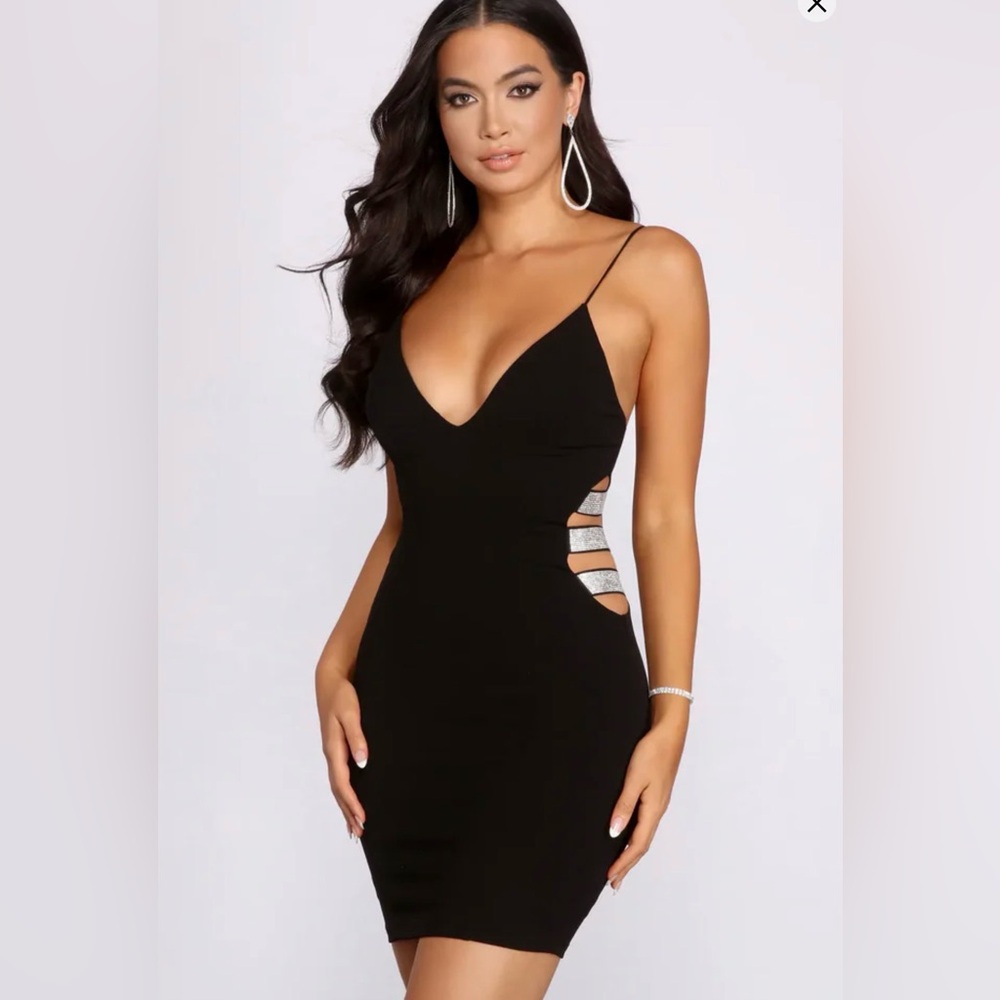 Windsor Black Dress with Sparkling Silver Details